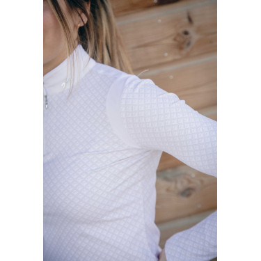 Polo concours Seville Pénélope manches longues Blanc