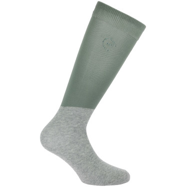 Chaussettes Equithème Compet Je t'aime Vert sauge / gris Chaussettes Equithème Compet Je t'aime Vert sauge / gris
