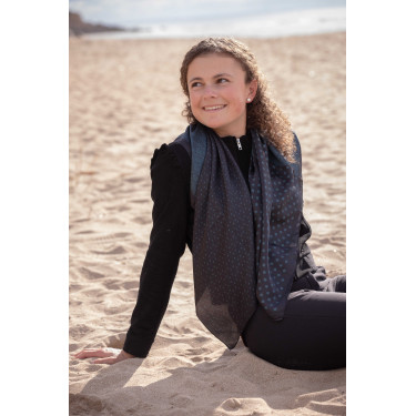 Sjaal Pénélope Mya Zwart / eendblauw