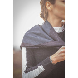 Sjaal Pénélope Mya Zwart / eendblauw