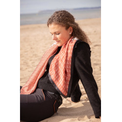 Sjaal Pénélope Mya Ecru / roestkleurig Wit