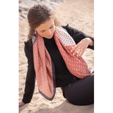 Foulard Pénélope Mya Ecru / rouille Blanc