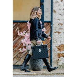 Coffre de pansage Equithème Je t'aime Noir