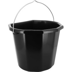 Hippotonic emmer met platte randen 20 liter Zwart