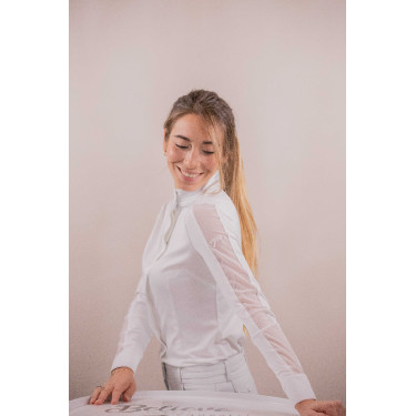 Polo de concours Pénélope Las Honey manches longues Blanc