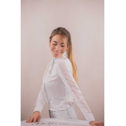 Wedstrijdpolo Pénélope Las Honey lange mouwen Wit