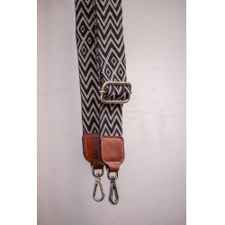 Schouderriem Pénélope Zwart / écru Schouderriem Pénélope Zwart / écru