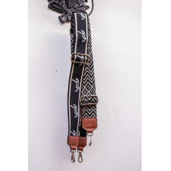 Bandoulière Pénélope Logo Noir / écru