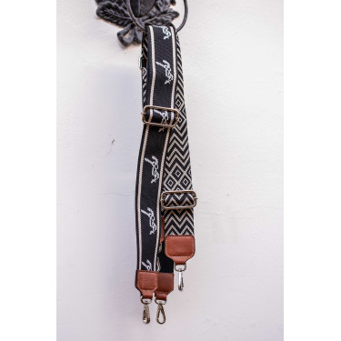 Bandoulière Pénélope Logo Noir / écru