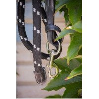 Longe Pénélope Corde et cuir Noir