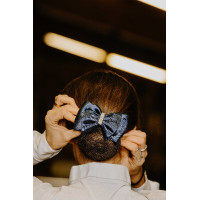 Barrette résille pour cheveux Equithème Strass Bleu marine