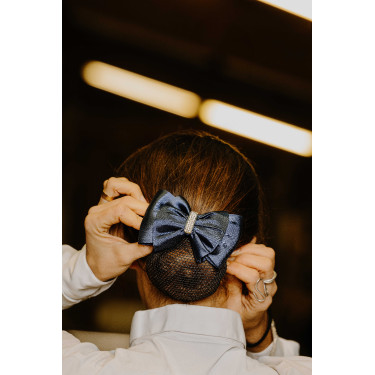 Netstof haarclip Equithème Strass Marineblauw