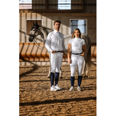 Polo van mesh Equithème Dany Wit