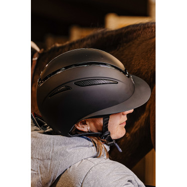 Casque Equithème Agris visière large Noir argenté