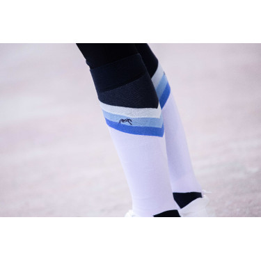 Paardrijsokken Pénélope Fun Blauw / wit Paardrijsokken Pénélope Fun Blauw / wit