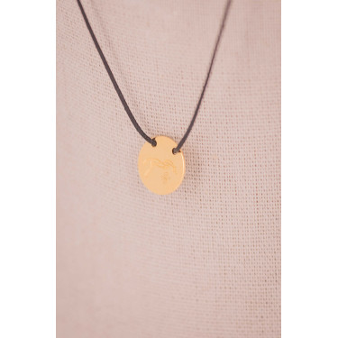 Collier Adelya Pénélope corde noir Doré