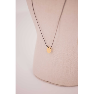 Collier Adelya Pénélope corde noir Doré