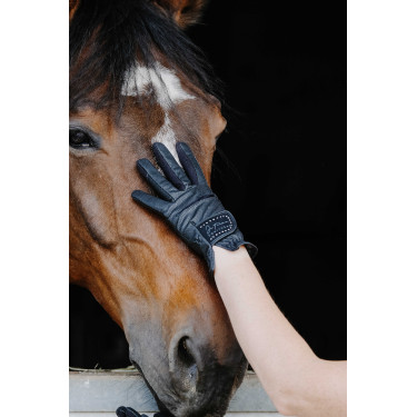 Handschoenen Ik hou van je Equithème Strass Zwart