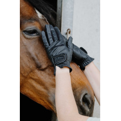 Handschoenen Ik hou van je Equithème Strass Zwart