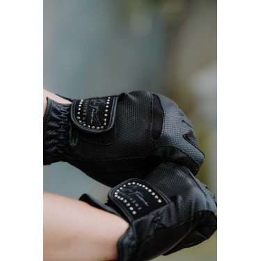 Handschoenen Ik hou van je Equithème Strass Zwart