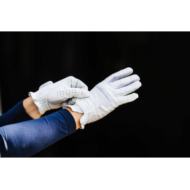 Gants Je t'aime Equithème Strass Blanc
