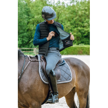 Verwarmd vest Equithème Charlie Zwart