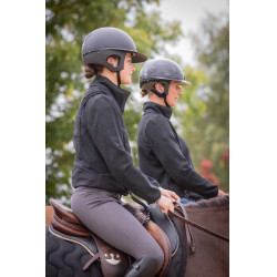 Pénélope matte helm met lange klep Glanzend zwart