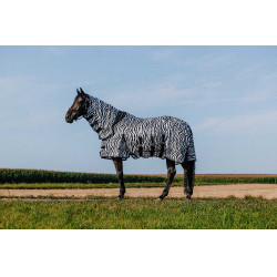 Rijshirt Riding World Belly Mesh Combo Zwart / wit zebrapatroon Motieven