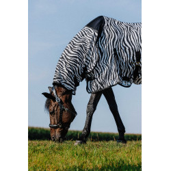 Rijshirt Riding World Belly Mesh Combo Zwart / wit zebrapatroon Motieven