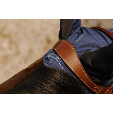 Bonnet chasse mouche Je t'aime Equithème Origine Bleu marine