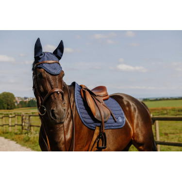 Bonnet chasse mouche Je t'aime Equithème Origine Bleu marine