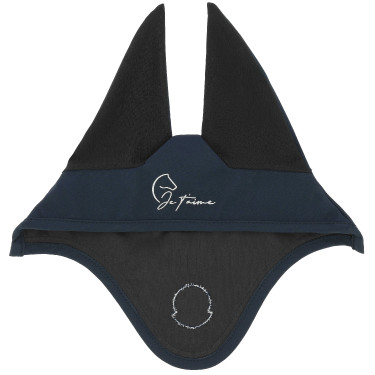 Bonnet chasse mouche Je t'aime Equithème Origine Bleu marine