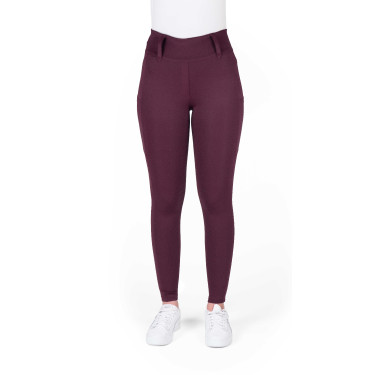 Legging à fond silicone Equithème Alizé femme Prune Violet Legging à fond silicone Equithème Alizé femme Prune Violet