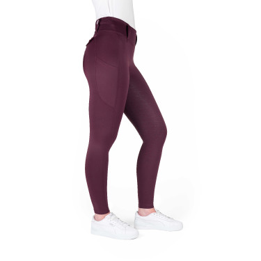 Legging à fond silicone Equithème Alizé femme Prune Violet Legging à fond silicone Equithème Alizé femme Prune Violet