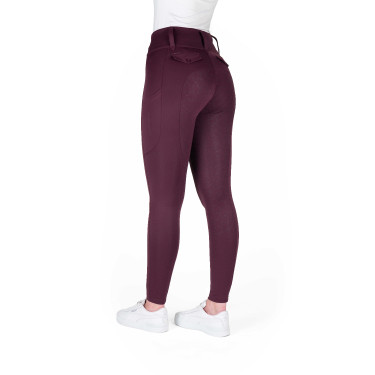 Legging à fond silicone Equithème Alizé femme Prune Violet Legging à fond silicone Equithème Alizé femme Prune Violet