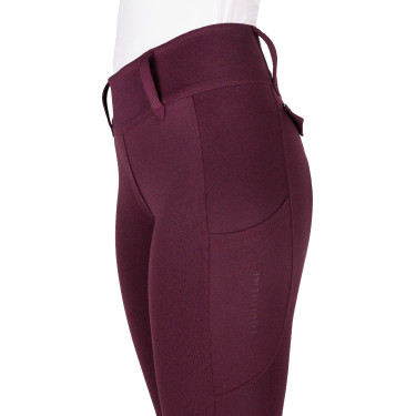 Legging à fond silicone Equithème Alizé femme Prune Violet Legging à fond silicone Equithème Alizé femme Prune Violet