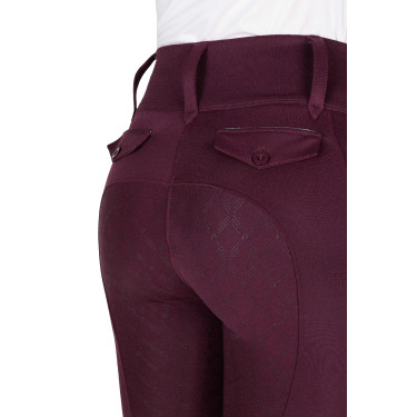 Legging à fond silicone Equithème Alizé femme Prune Violet Legging à fond silicone Equithème Alizé femme Prune Violet