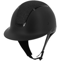Casque Equithème Soazy Mat Crystal fabric Noir brillant