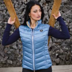 Mouwloze lichte bodywarmer Henna Flags & Cup Bleu acier