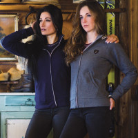 Damen-Sweatshirt Kamouraska Flags & Cup Gemêleerd grijs