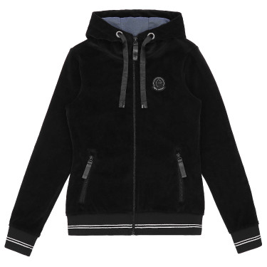 Fleece velours Je t'aime Equithème Coline dames Zwart
