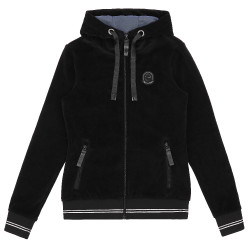 Polaire velours Je t'aime Equithème Coline femme Noir