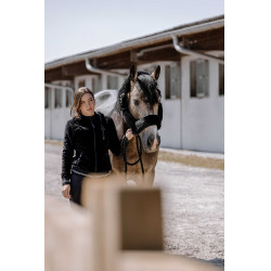 Polaire velours Je t'aime Equithème Coline femme Noir