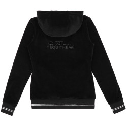 Fleece velours Je t'aime Equithème Coline dames Zwart