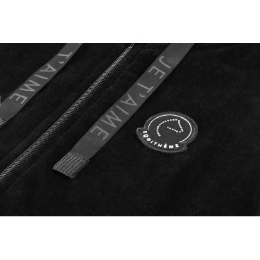 Fleece velours Je t'aime Equithème Coline dames Zwart