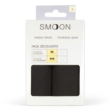 2-pack Smoon-slips voor gemiddeld en overvloedig bloedverlies Zwart