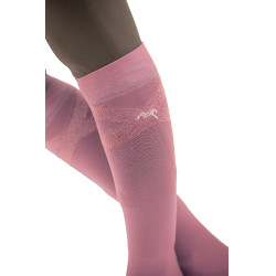 Chaussettes d'équitation Pénélope Gummy Rose pâle
