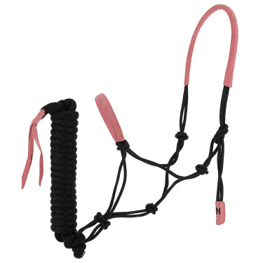 Etologische hoofdstel + touw Norton Zweden Zwart / roze
