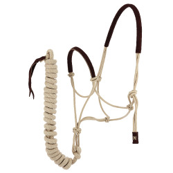 Licol éthologique + longe Norton Suède Beige / brun