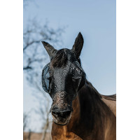 Anti-vlieg anti-UV masker Equithème Lycra met neus Zwart